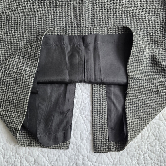 90s Ralph Lauren Vintage Micro Houndstooth Wool Maxi Pencil Academia Skirt - Picture 5 of 14